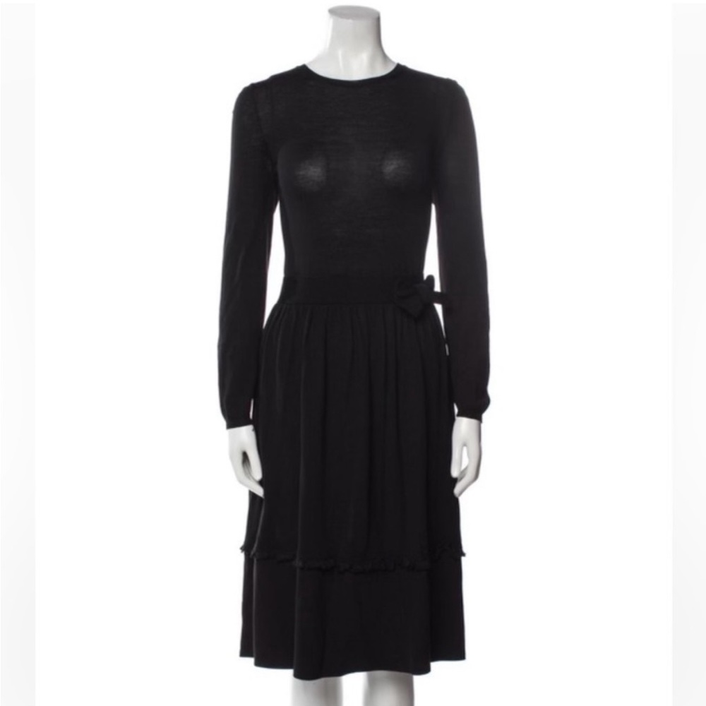 RED Valentino Vintage Black Long-Sleeve Knit Dress